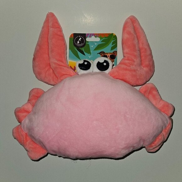 NEW Pawfam Pink Crab Plush Pet Dog Toy Squeaker 10" Stuffed Animal - Picture 1 of 7
